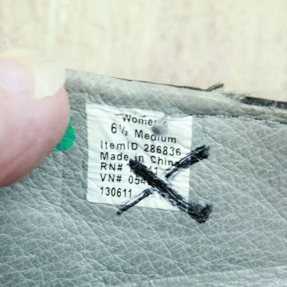 LL Bean Black Leather Slip On Split Toe Casual Wedge Loafer Shoes Size 6.5 M - Picture 8 of 9